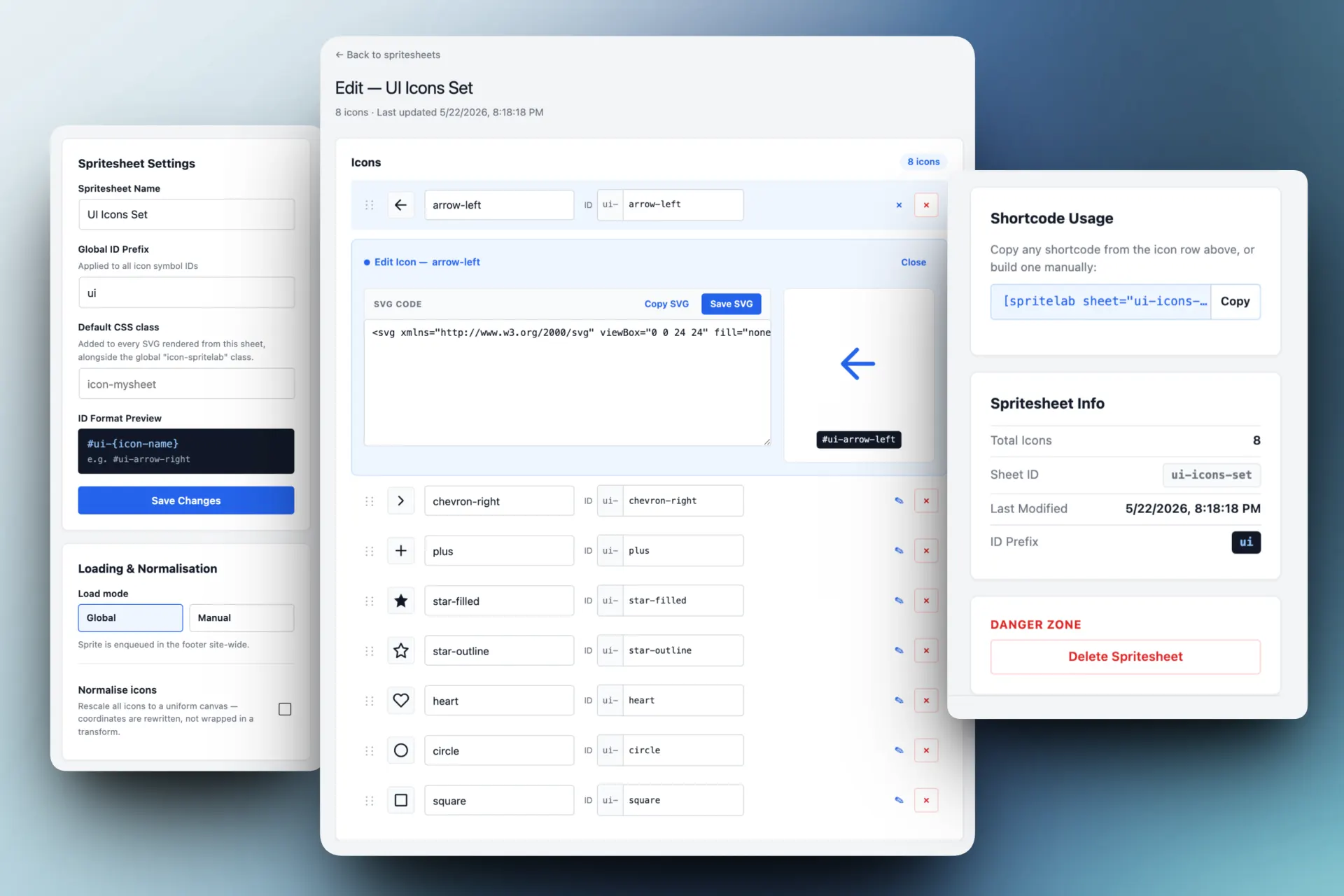 Sheet editing view with inline fields and a saved-state toast